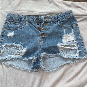 High waist denim shorts